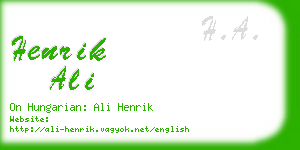 henrik ali business card